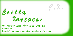 csilla kortvesi business card